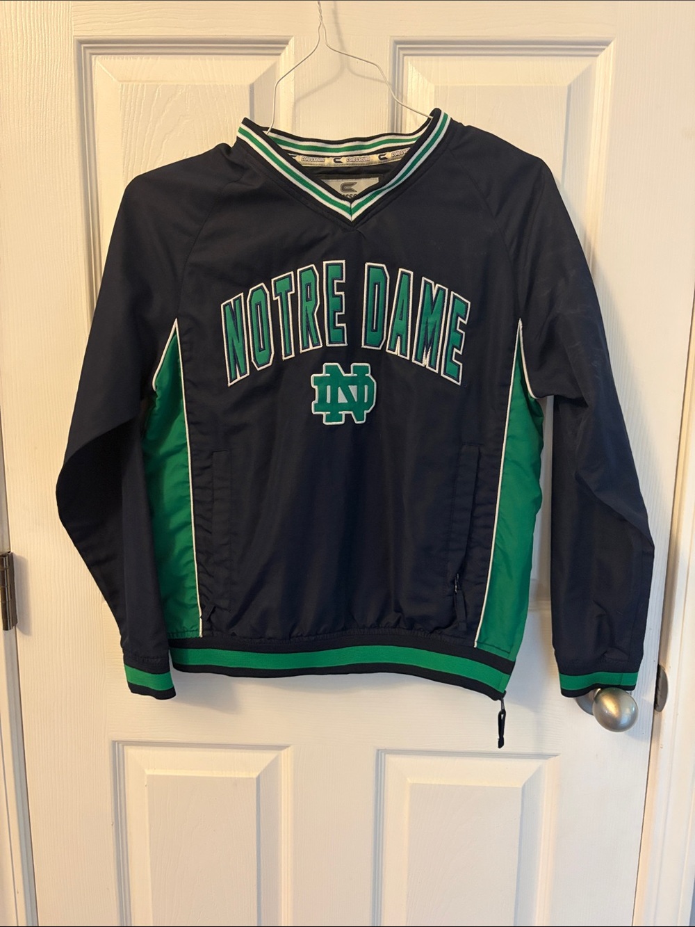 Notre Dame V Neck Windbreaker Pullover